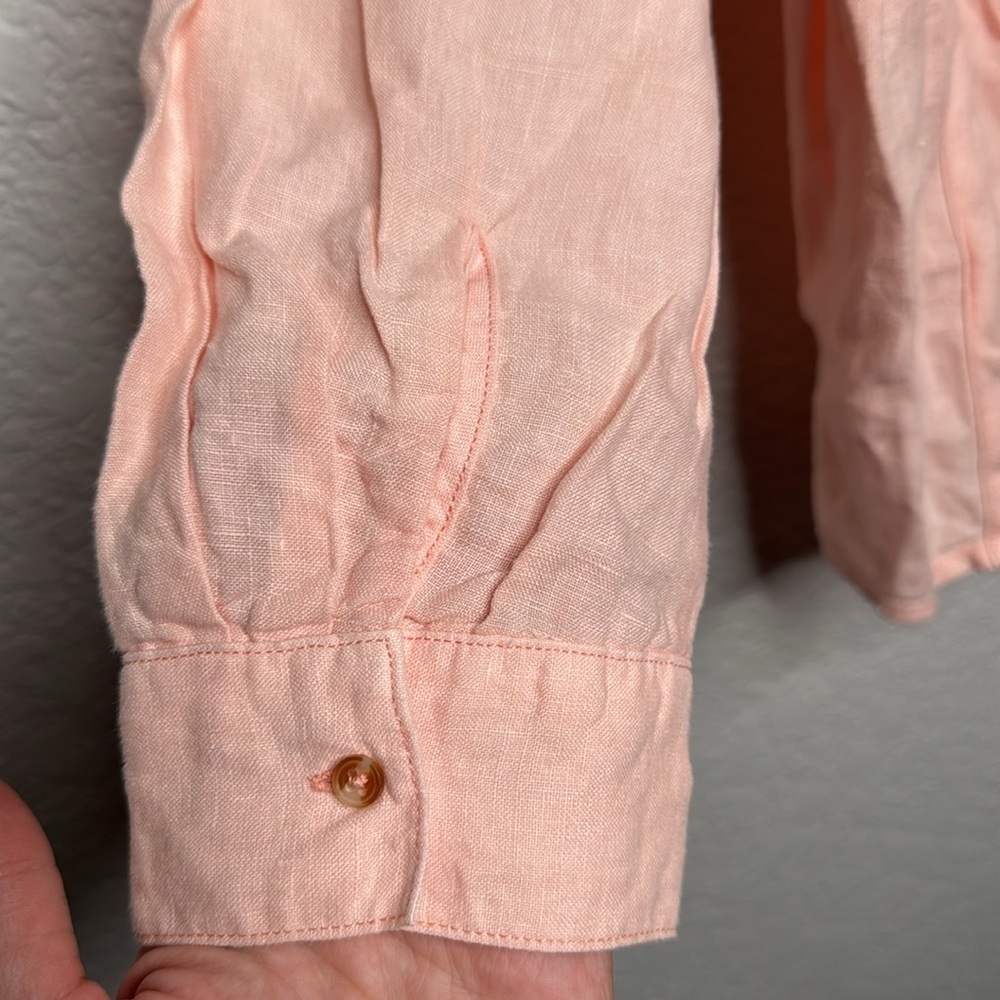 Holding Horses Anthropologie Linen Peplum Top Size M - Picture 5 of 9
